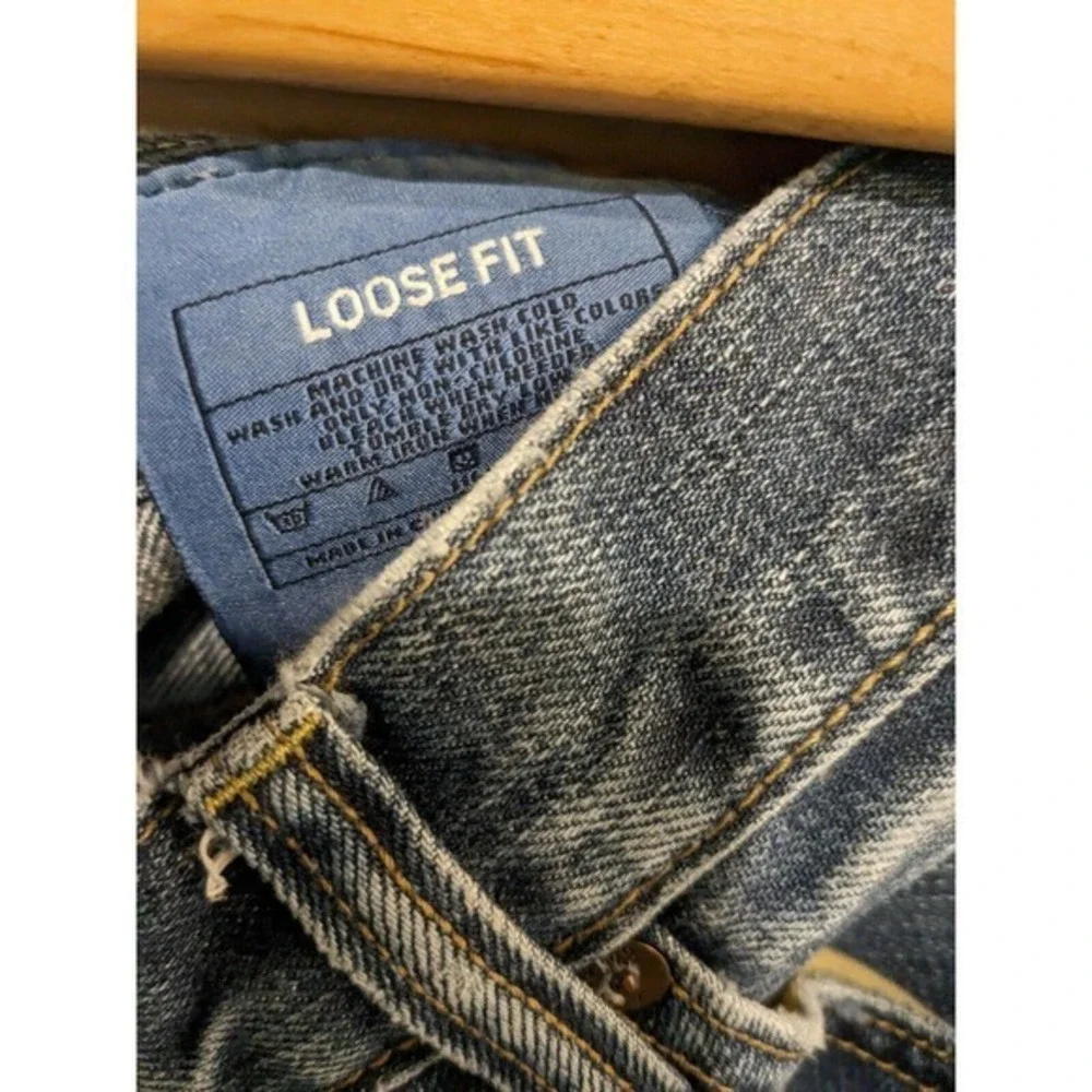 Lucky Brand 221 Vintage Straight Mens 36x32 Blue Denim Soft Faded jeans distress